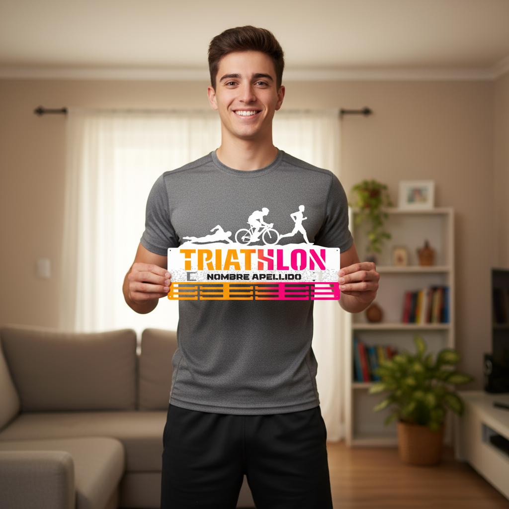 Medallero Triathlón Personalizado con Nombre