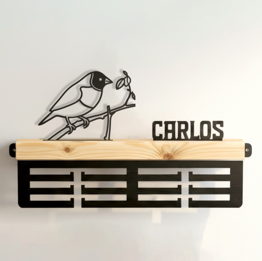 Medallero Competición Ornitológica Diamante de Gould Personalizado con Nombre