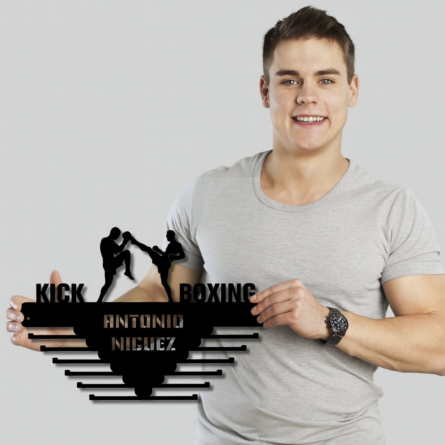 Medallero Kick Boxing Personalizado con Nombre