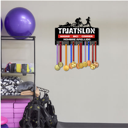 Medallero Triathlón Personalizado con Nombre