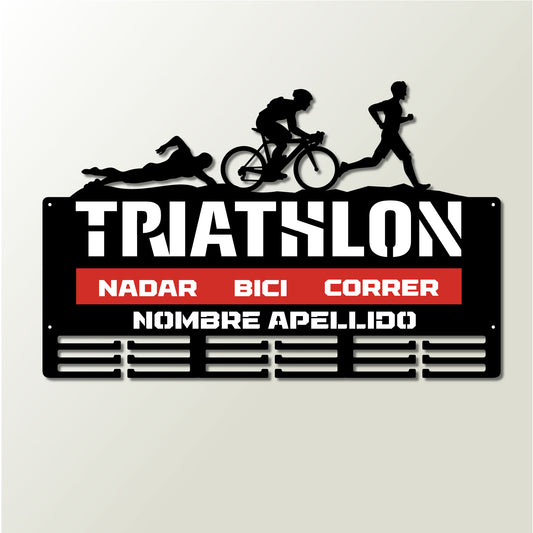 Medallero Triathlón Personalizado con Nombre