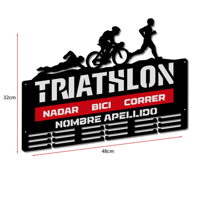 Medallero Triathlón Personalizado con Nombre