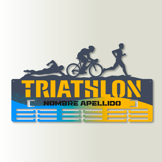 Medallero Triathlón Personalizado con Nombre