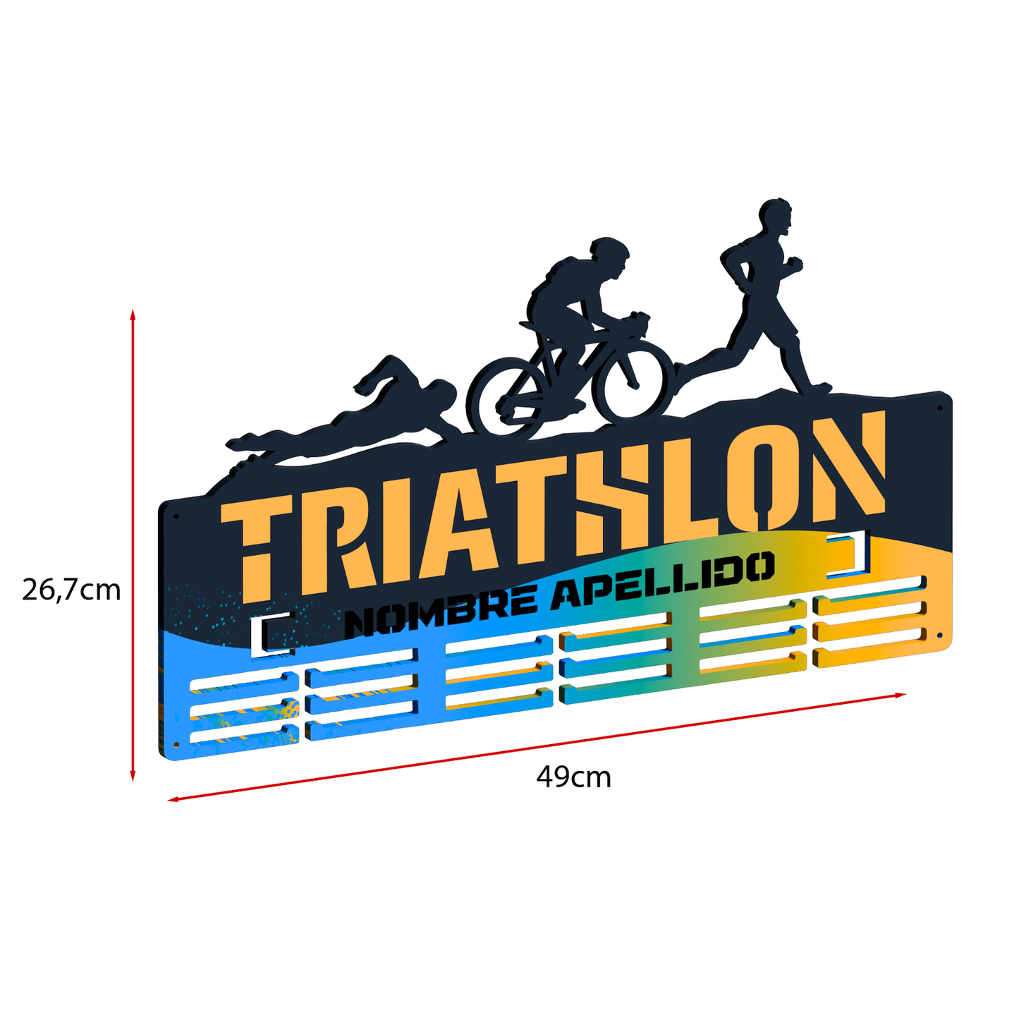 Medallero Triathlón Personalizado con Nombre