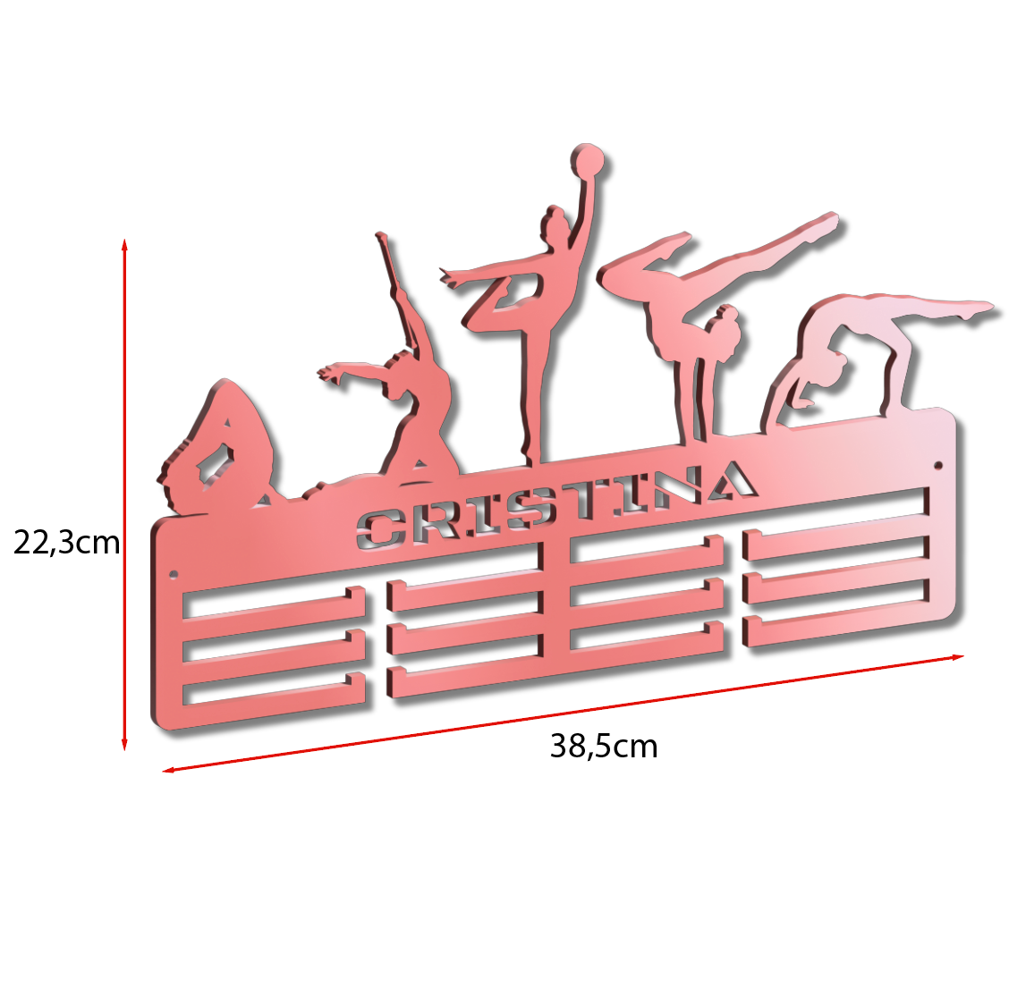 Medallero Personalizado con Nombre para Gimnasia Rítmica | Madera. Modelo Pasión Rítmica