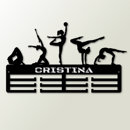Medallero Personalizado con Nombre para Gimnasia Rítmica | Madera. Modelo Pasión Rítmica
