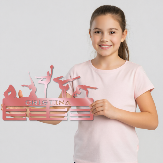 Medallero Personalizado con Nombre para Gimnasia Rítmica | Madera. Modelo Pasión Rítmica