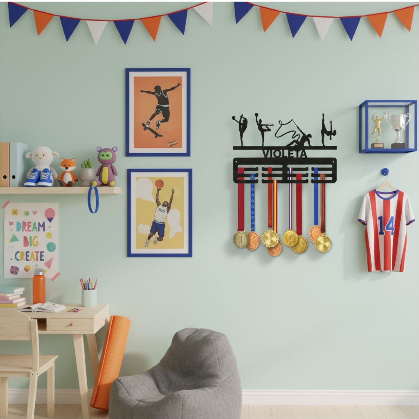 Medallero gimnasia rítmica personalizado con Nombre, modelo Técnica Brillante