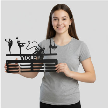 Medallero gimnasia rítmica personalizado con Nombre, modelo Técnica Brillante