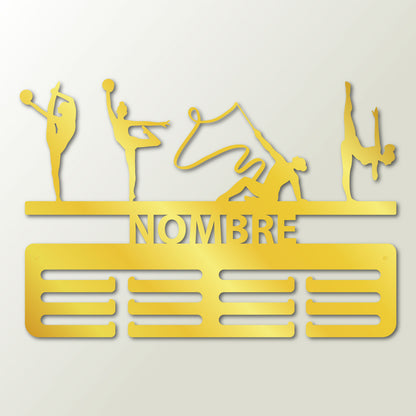 Medallero Gimnasia Rítmica Personalizado con Nombre en Madera – Técnica Brillante