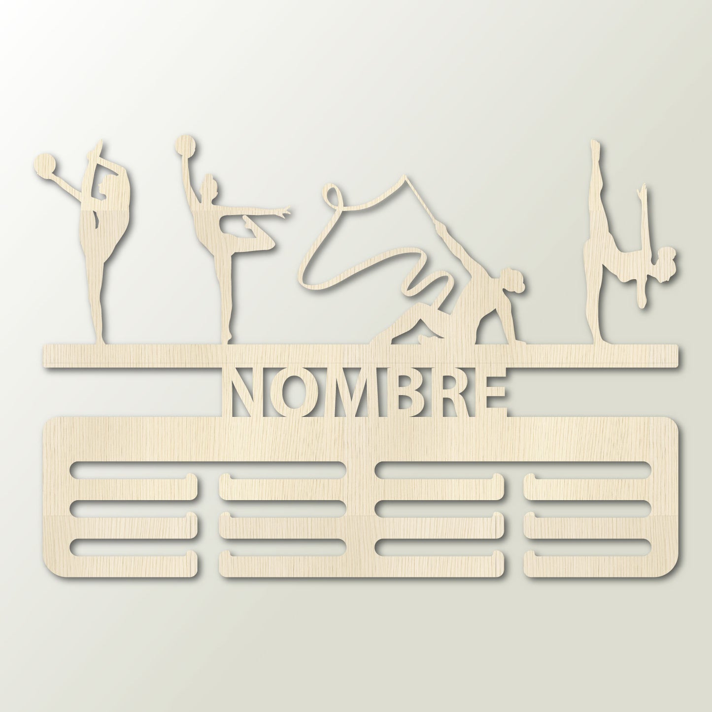 Medallero Gimnasia Rítmica Personalizado con Nombre en Madera – Técnica Brillante