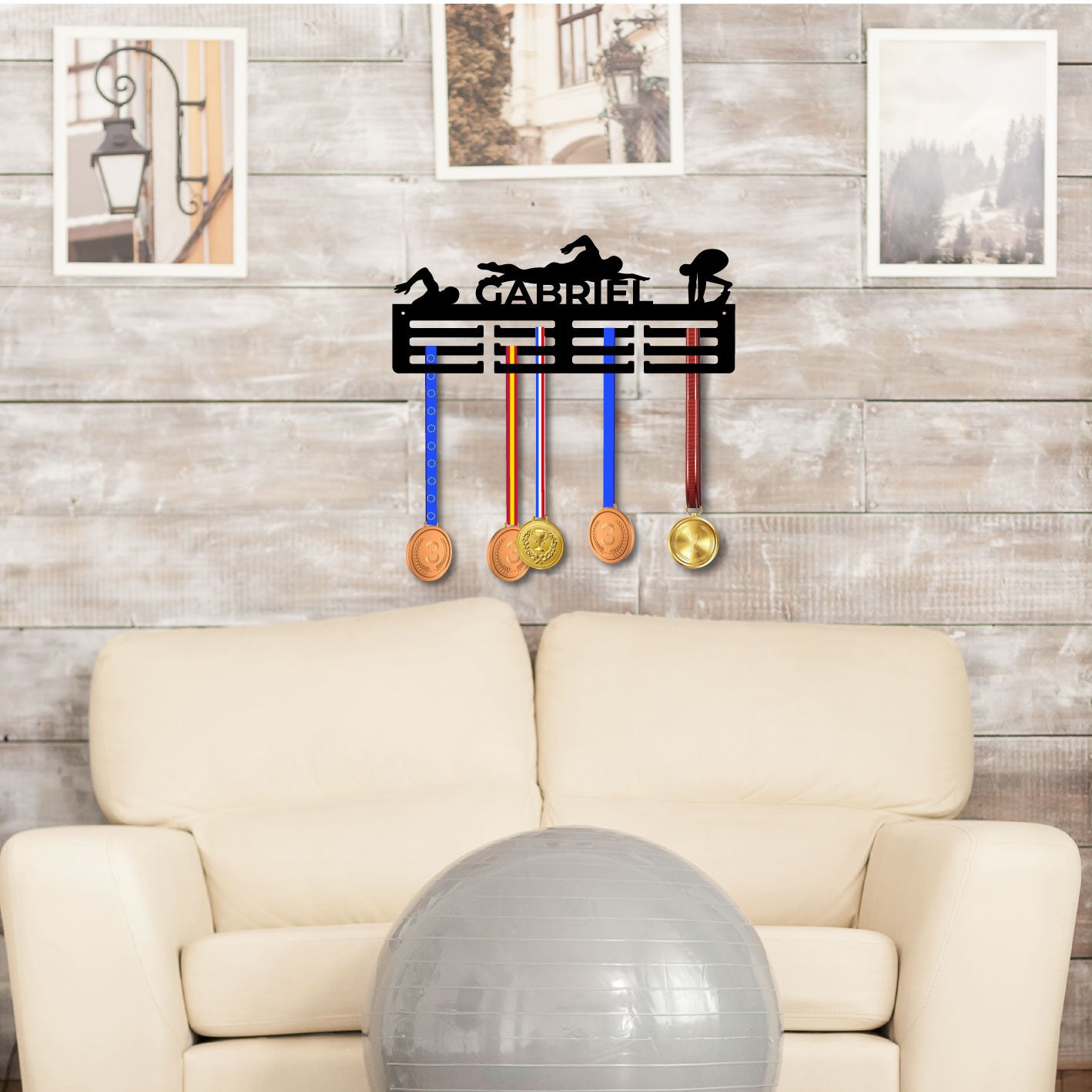 Medallero natación personalizado con Nombre, Brazada de Campeón