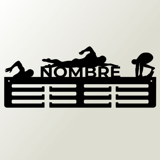 Medallero natación personalizado con Nombre, Brazada de Campeón