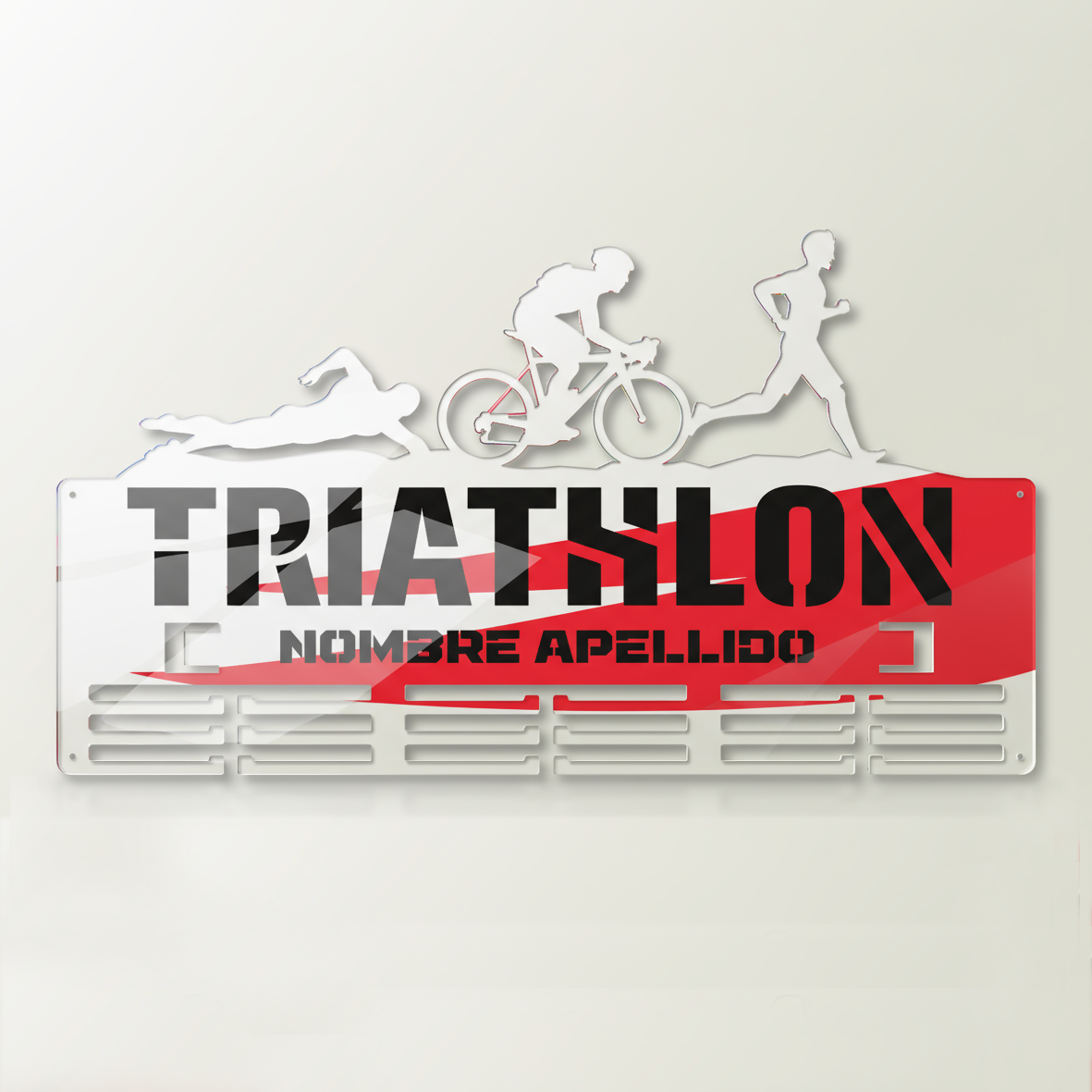 Medallero Triathlón Personalizado con Nombre