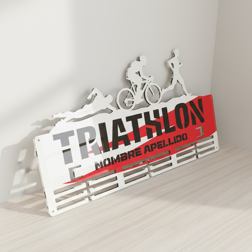 Medallero Triathlón Personalizado con Nombre