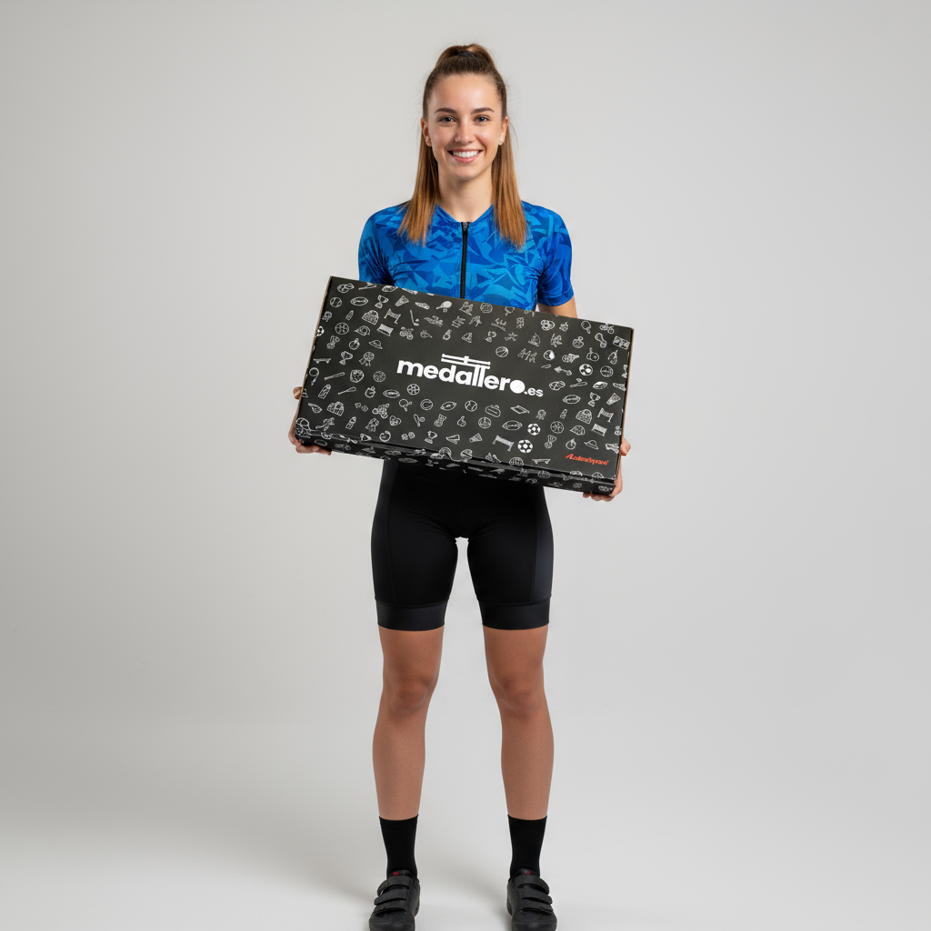 Medallero Triathlón Personalizado con Nombre, figuras femeninas