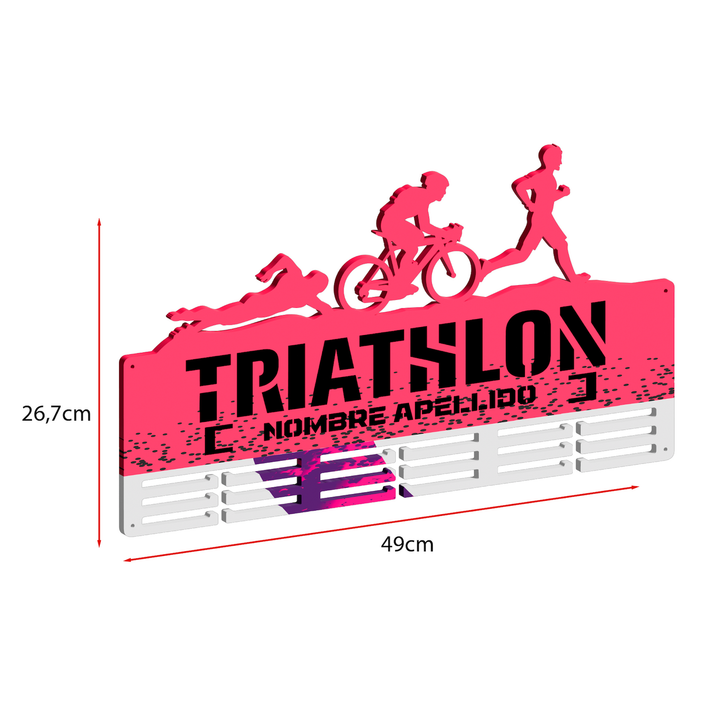Medallero Triathlón Personalizado con Nombre