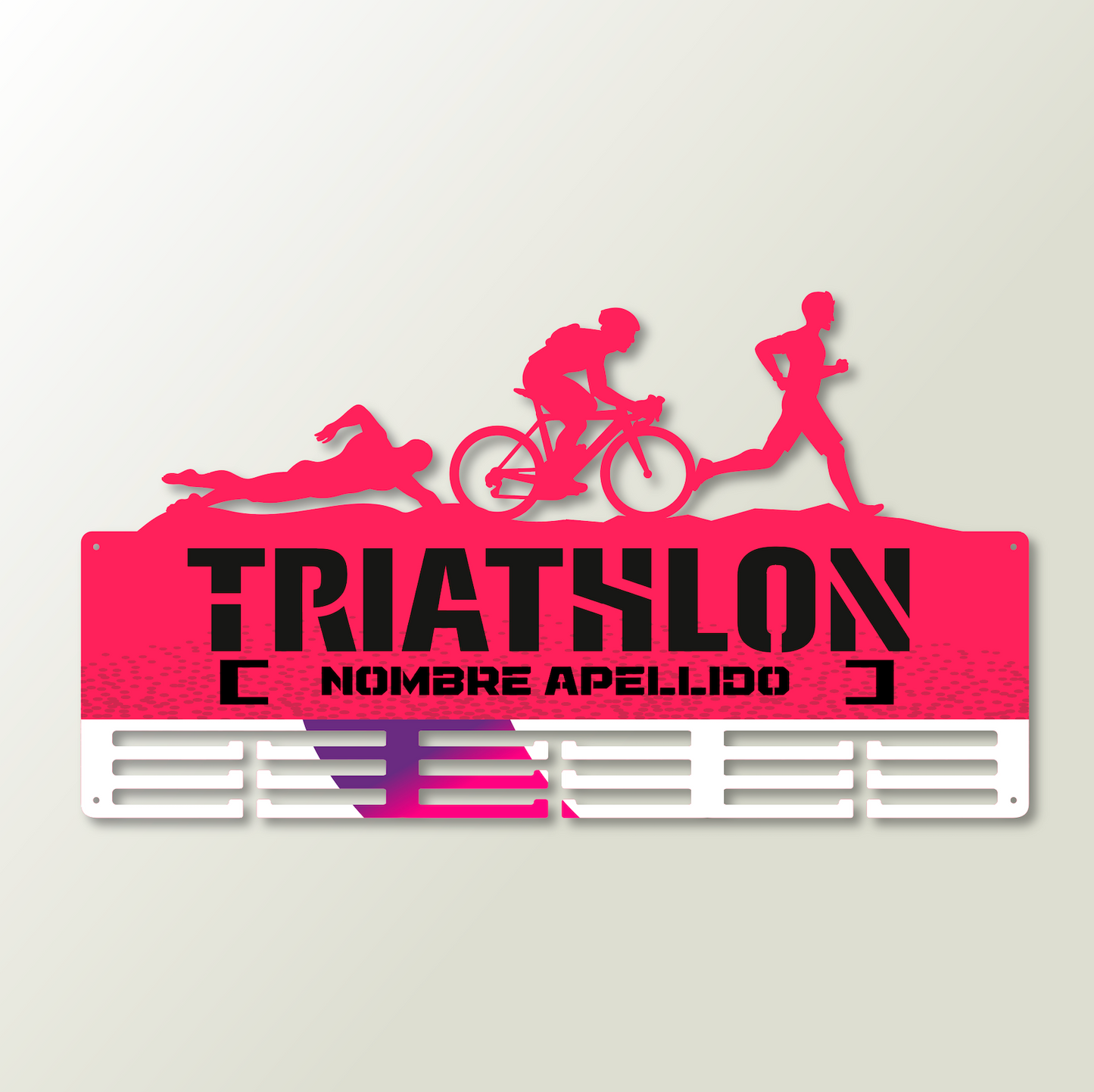 Medallero Triathlón Personalizado con Nombre