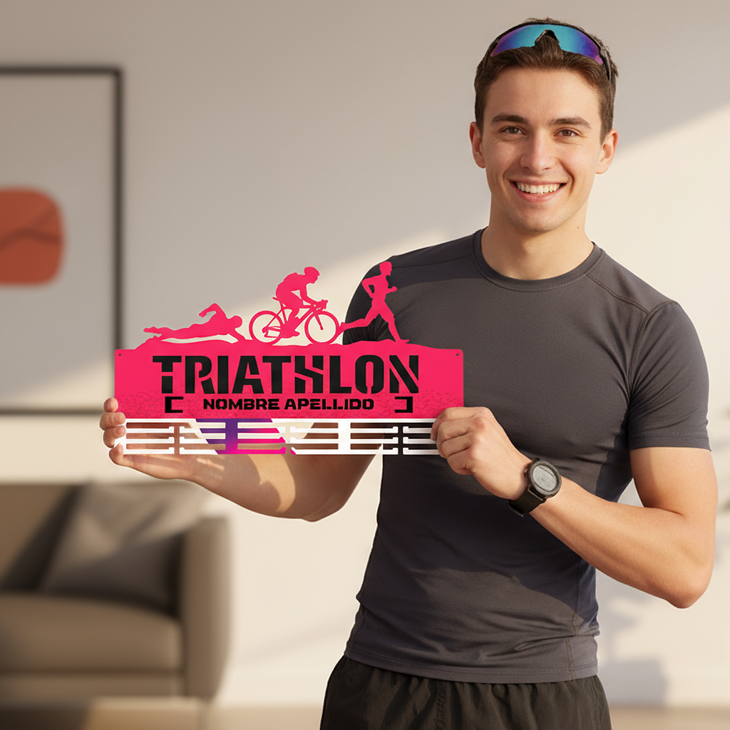 Medallero Triathlón Personalizado con Nombre