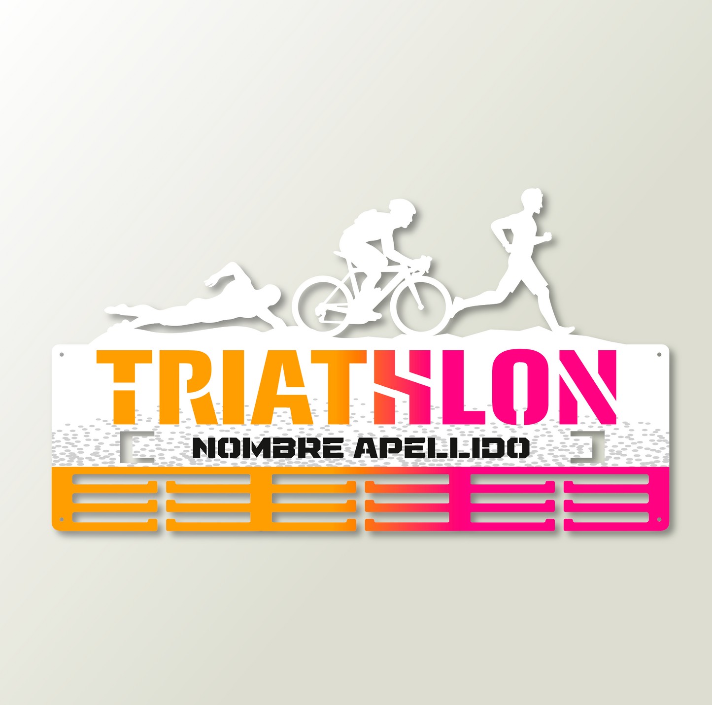 Medallero Triathlón Personalizado con Nombre