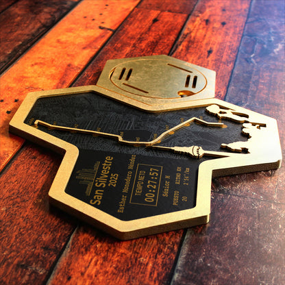 Medallero Hexagonal Marathón Personalizado con Nombre, dorsal, tiempos, etc.