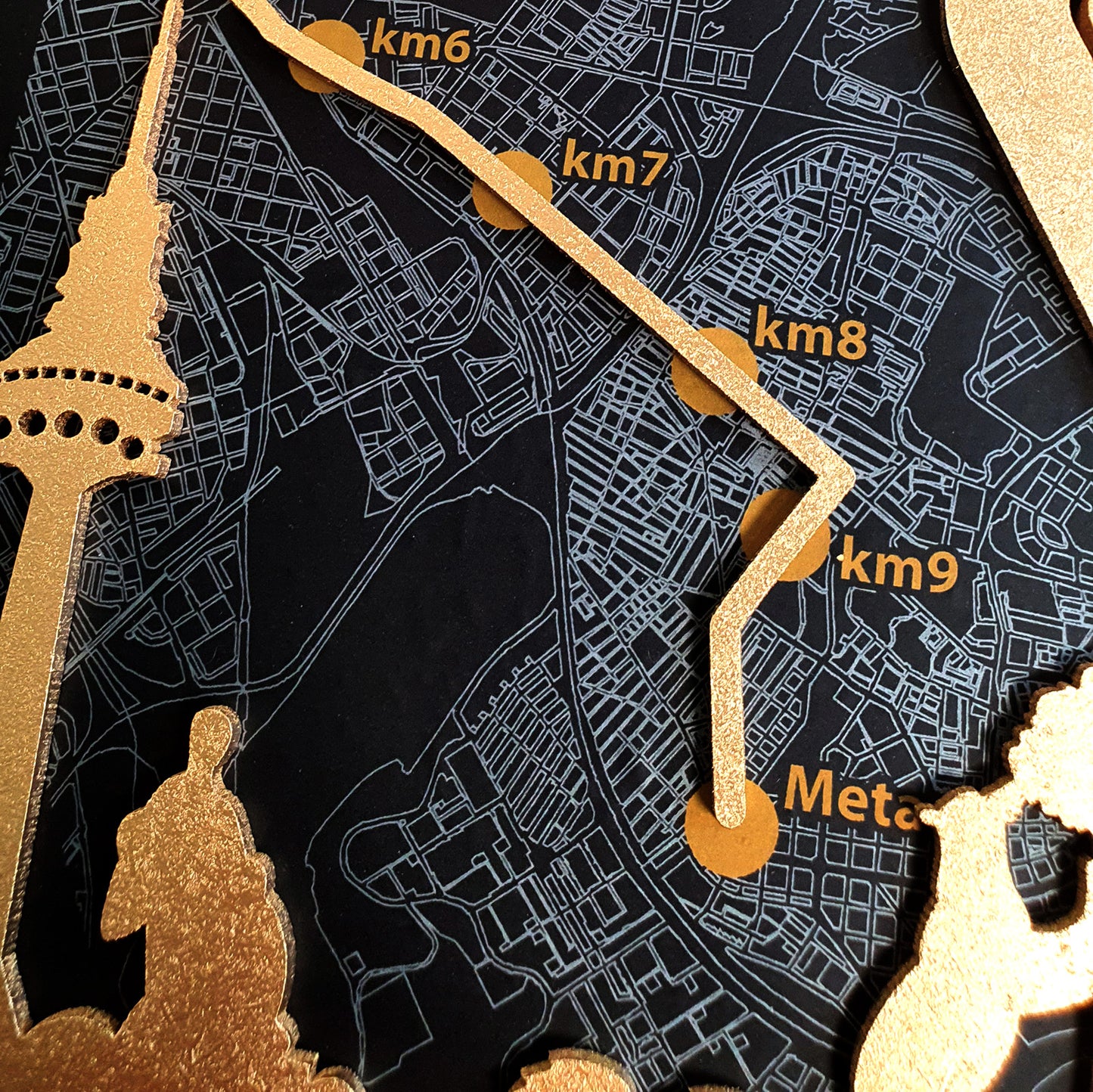 Medallero Hexagonal Marathón Personalizado con Nombre, dorsal, tiempos, etc.