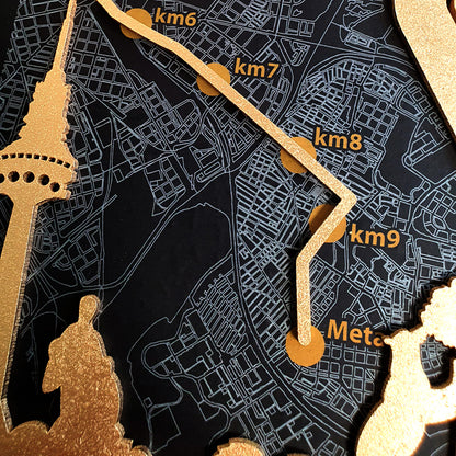 Medallero Hexagonal Marathón Personalizado con Nombre, dorsal, tiempos, etc.