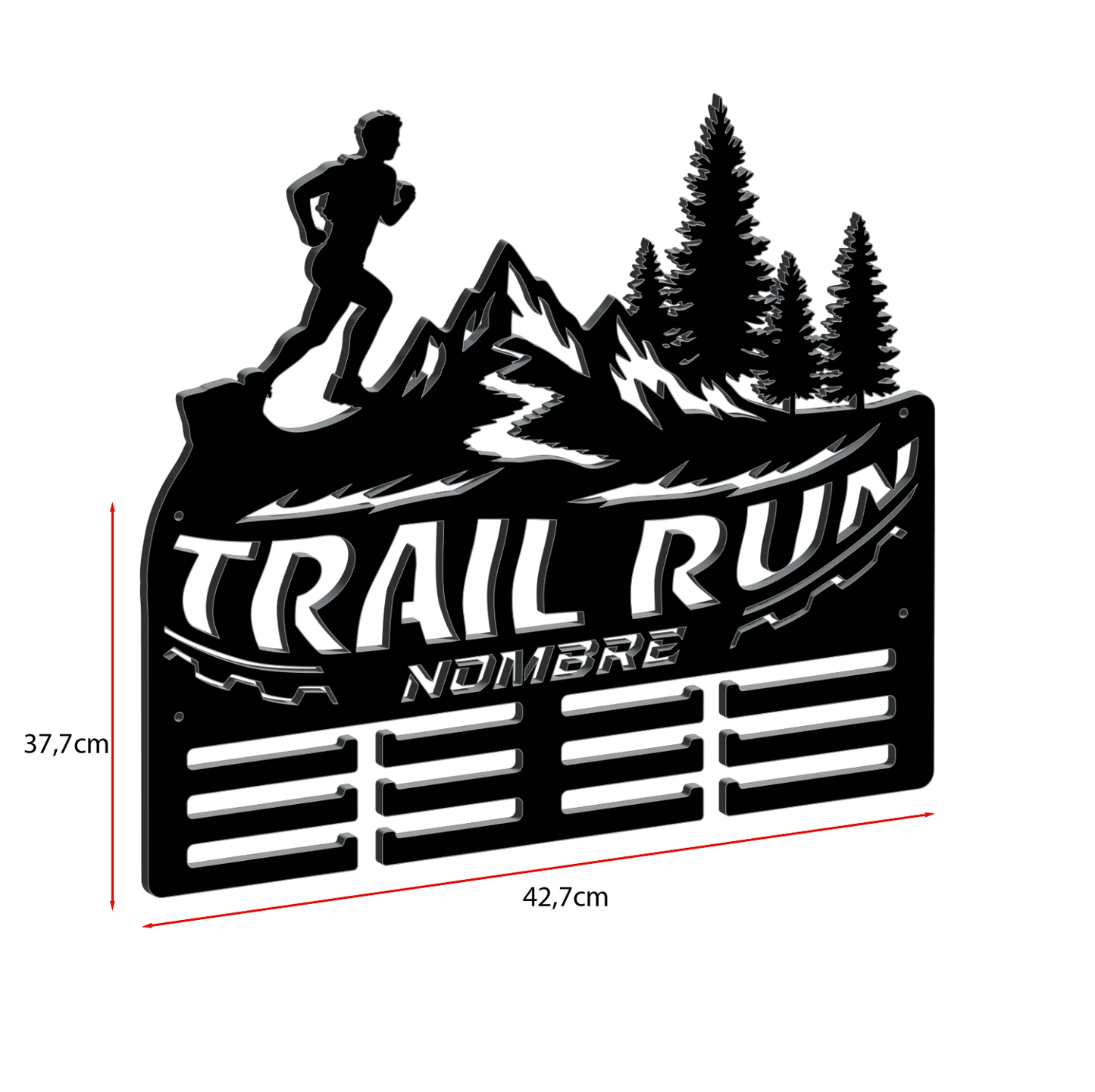 Medallero personalizado con nombre Trail Running