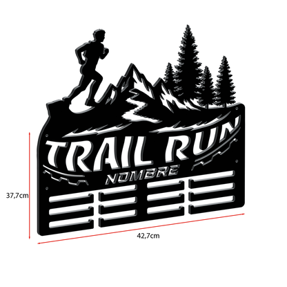 Medallero personalizado con nombre Trail Running