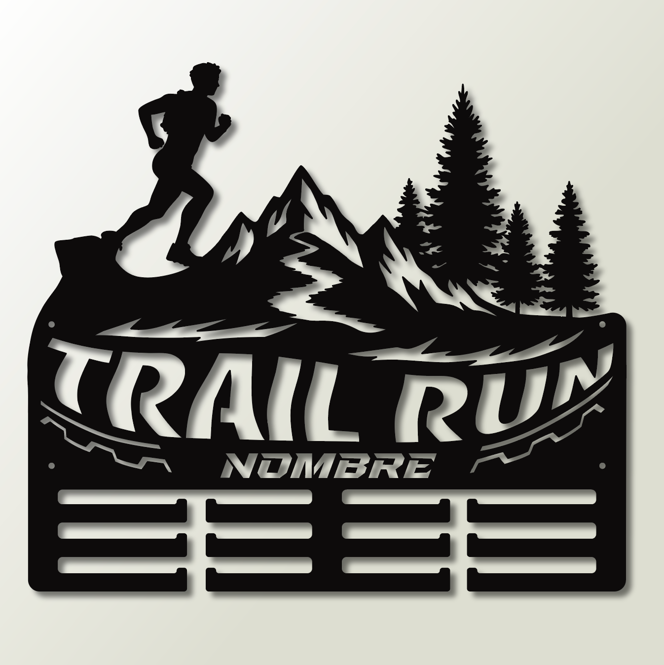Medallero personalizado con nombre Trail Running