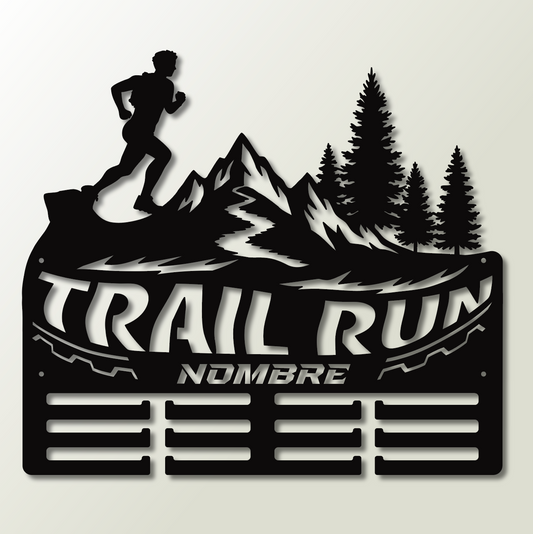 Medallero personalizado con nombre Trail Running