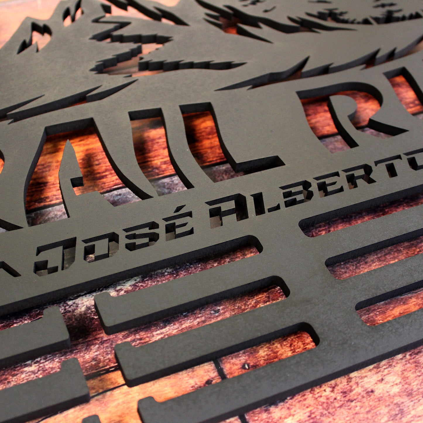 Medallero personalizado con nombre Trail Running