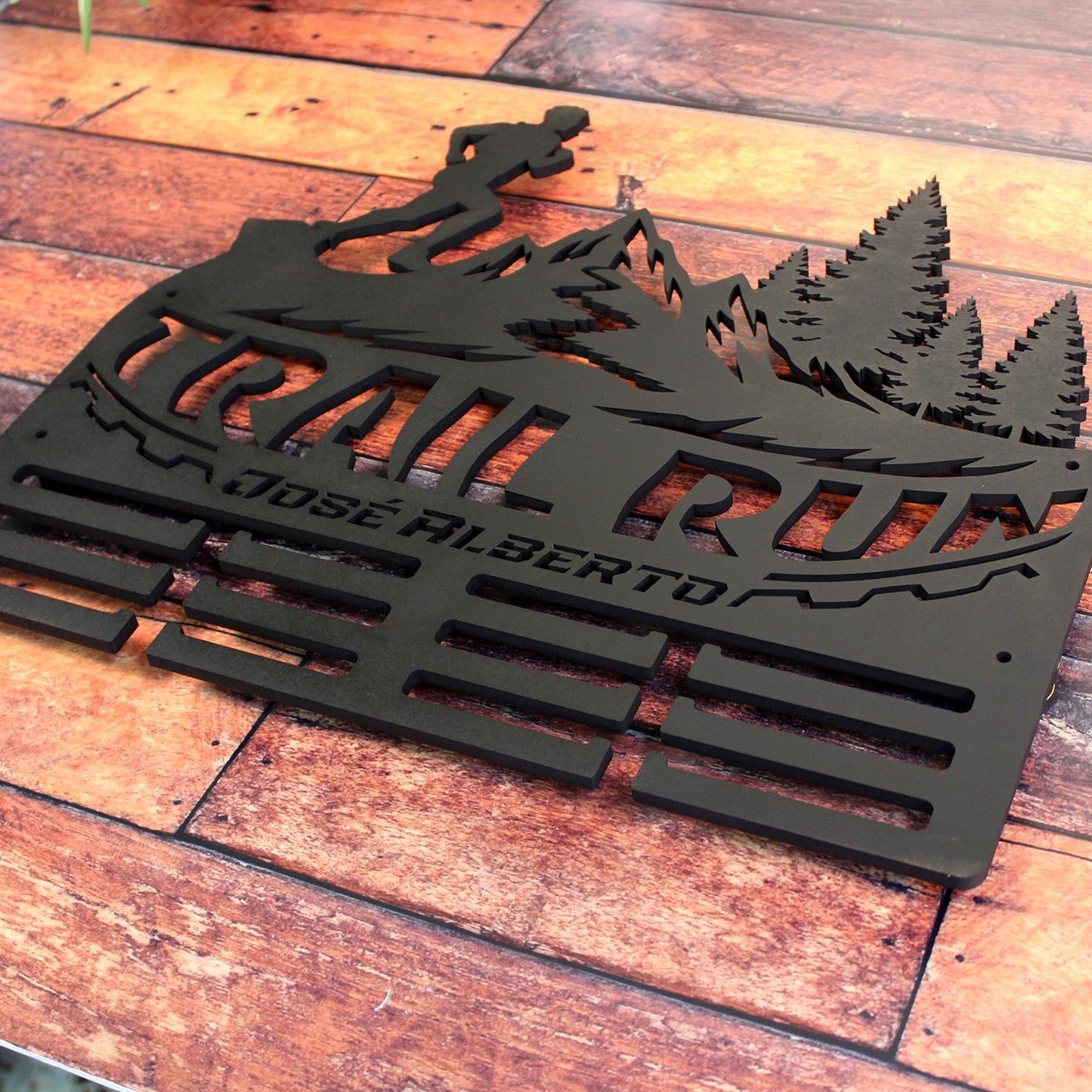 Medallero personalizado con nombre Trail Running
