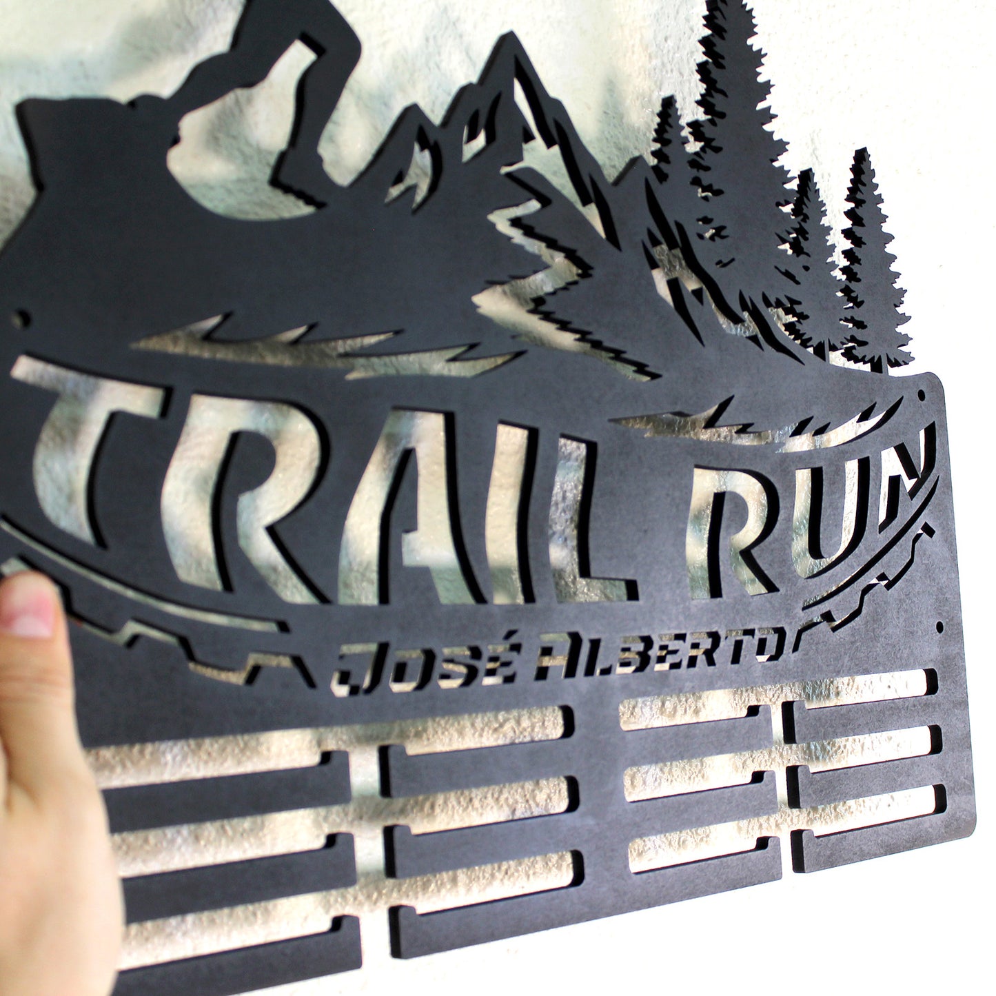 Medallero personalizado con nombre Trail Running