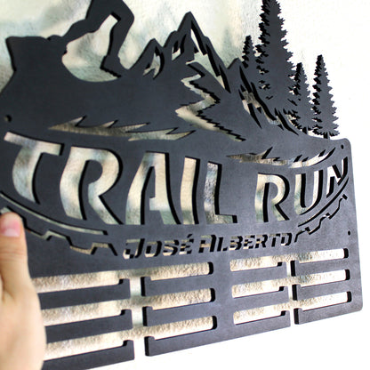 Medallero personalizado con nombre Trail Running