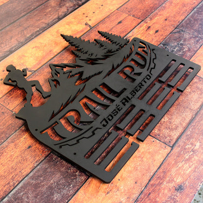 Medallero personalizado con nombre Trail Running