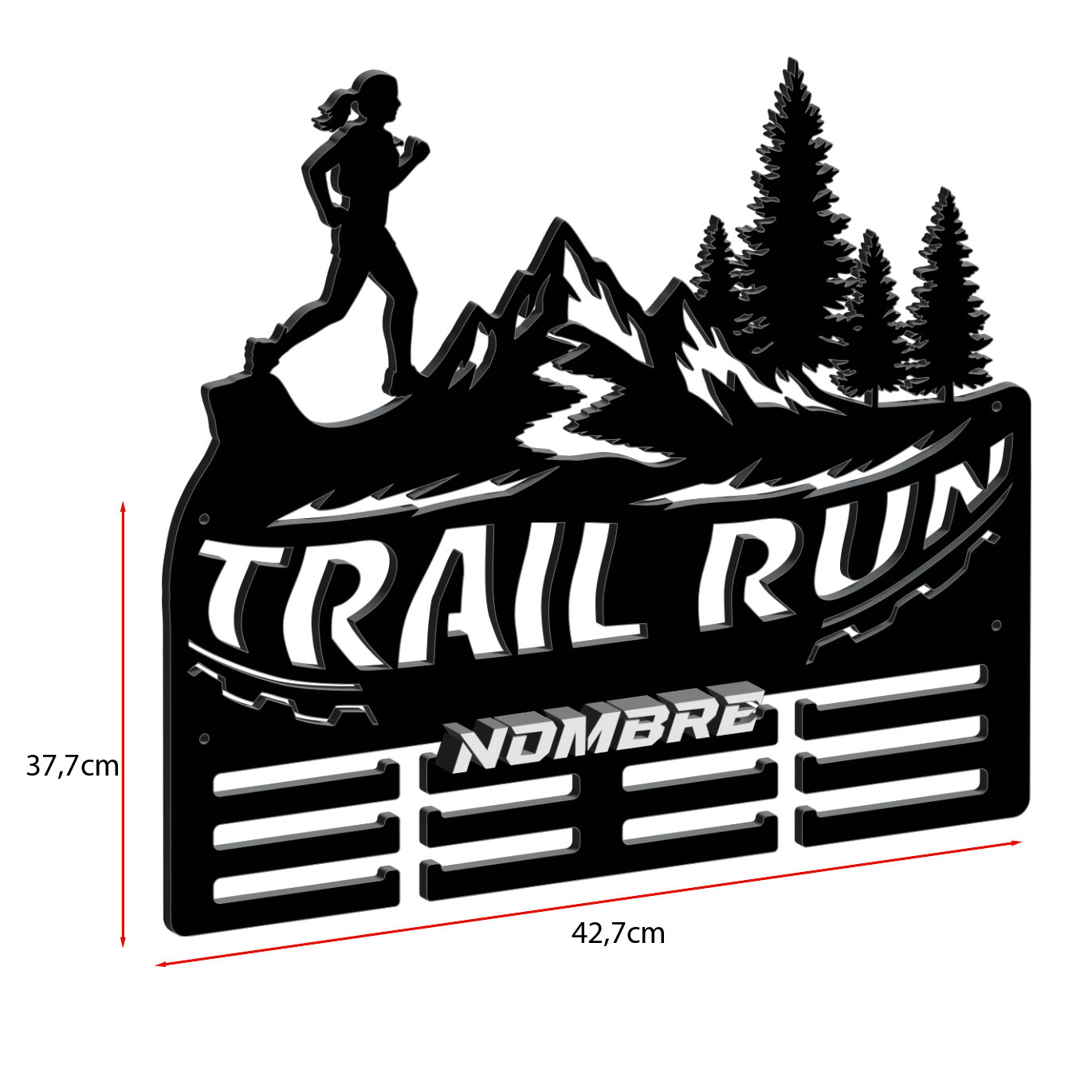Medallero personalizado con nombre Trail Running