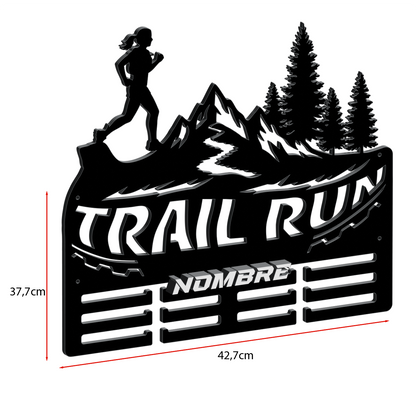 Medallero personalizado con nombre Trail Running