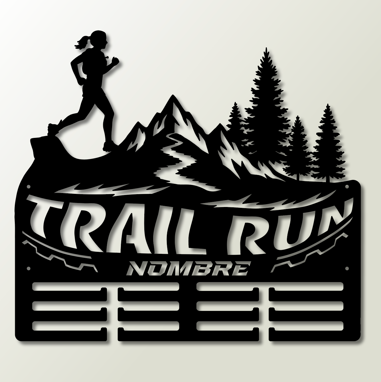 Medallero personalizado con nombre Trail Running