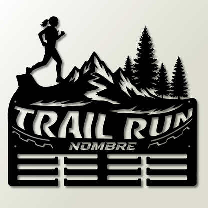 Medallero personalizado con nombre Trail Running
