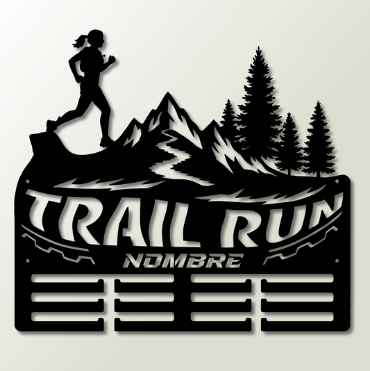 Medallero personalizado con nombre Trail Running