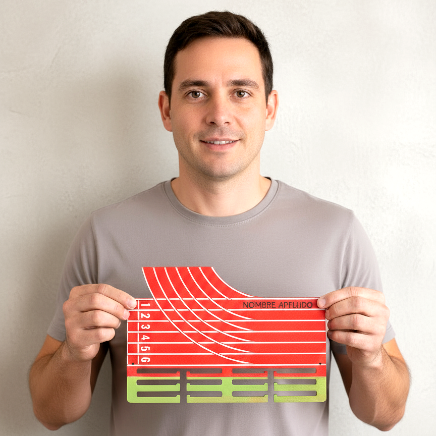 Medallero Running Marathón Pista Atletismo Personalizado con Nombre