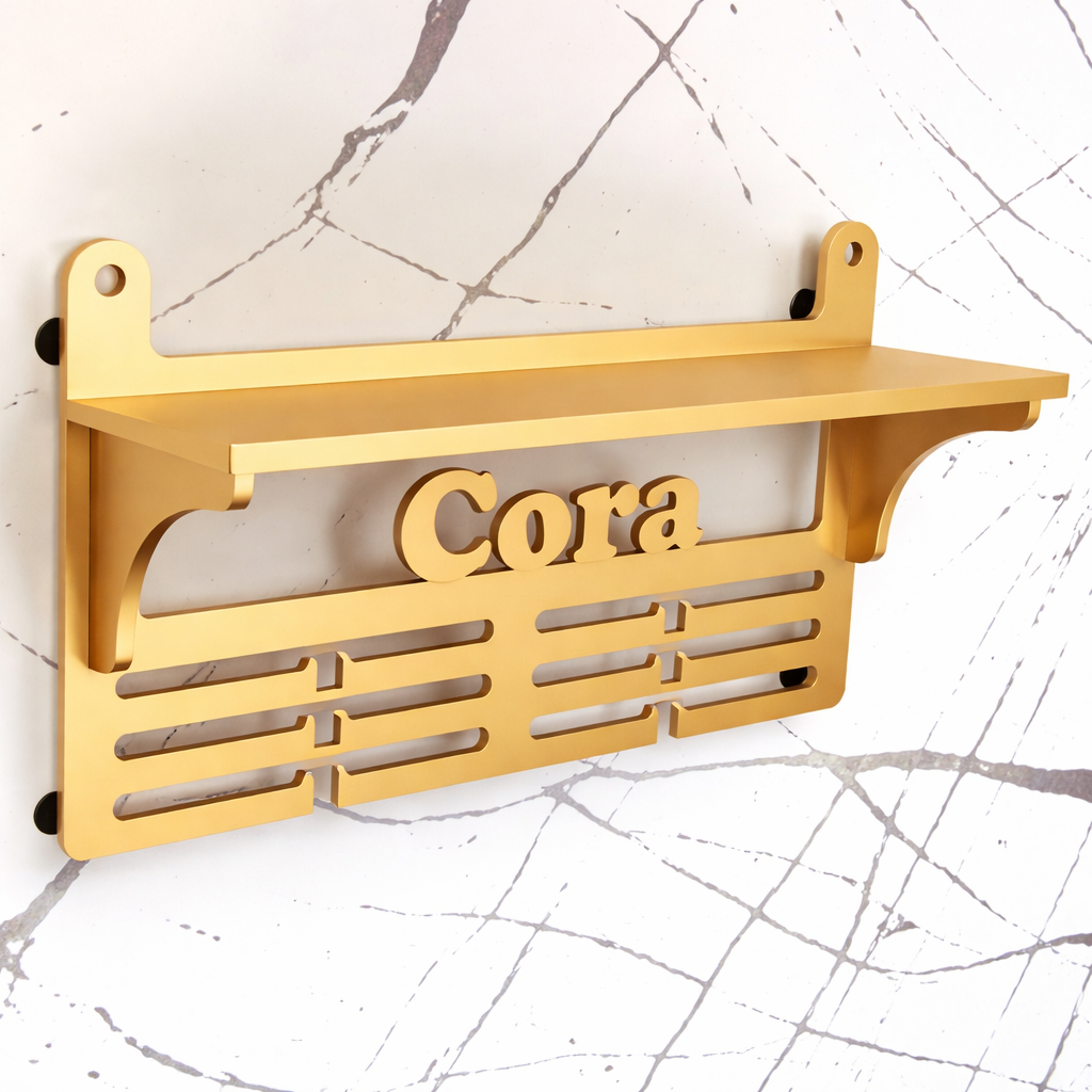 Medallero personalizado con nombre y estante para copas - imagen 6 - medallero deportivo personalizado