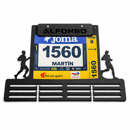 Medallero para Medallas de Running – Personalizado en Madera con pinza de diseño para colocar dorsales