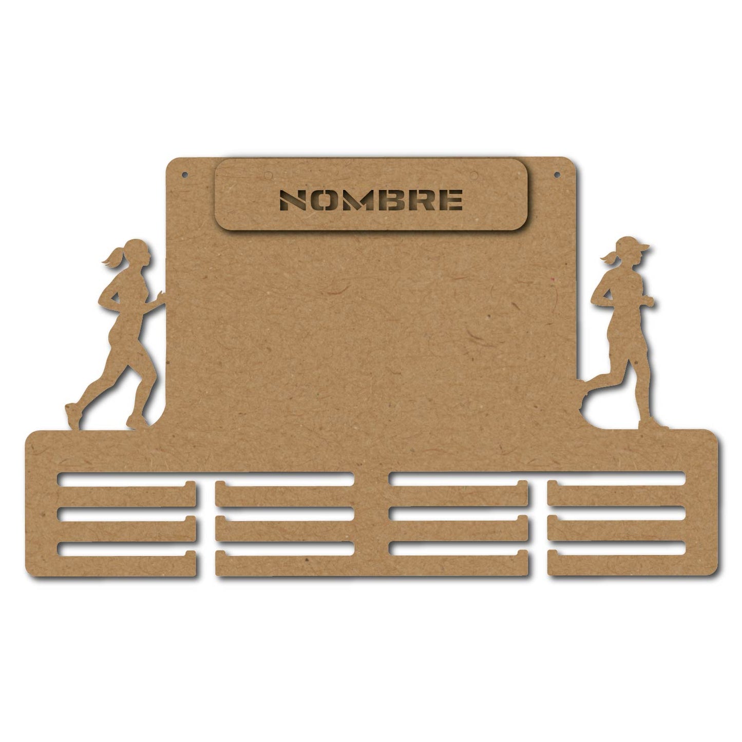 Medallero para Medallas de Running – Personalizado en Madera con pinza de diseño para colocar dorsales