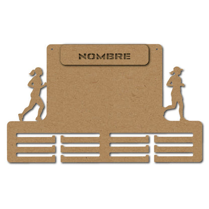 Medallero para Medallas de Running – Personalizado en Madera con pinza de diseño para colocar dorsales
