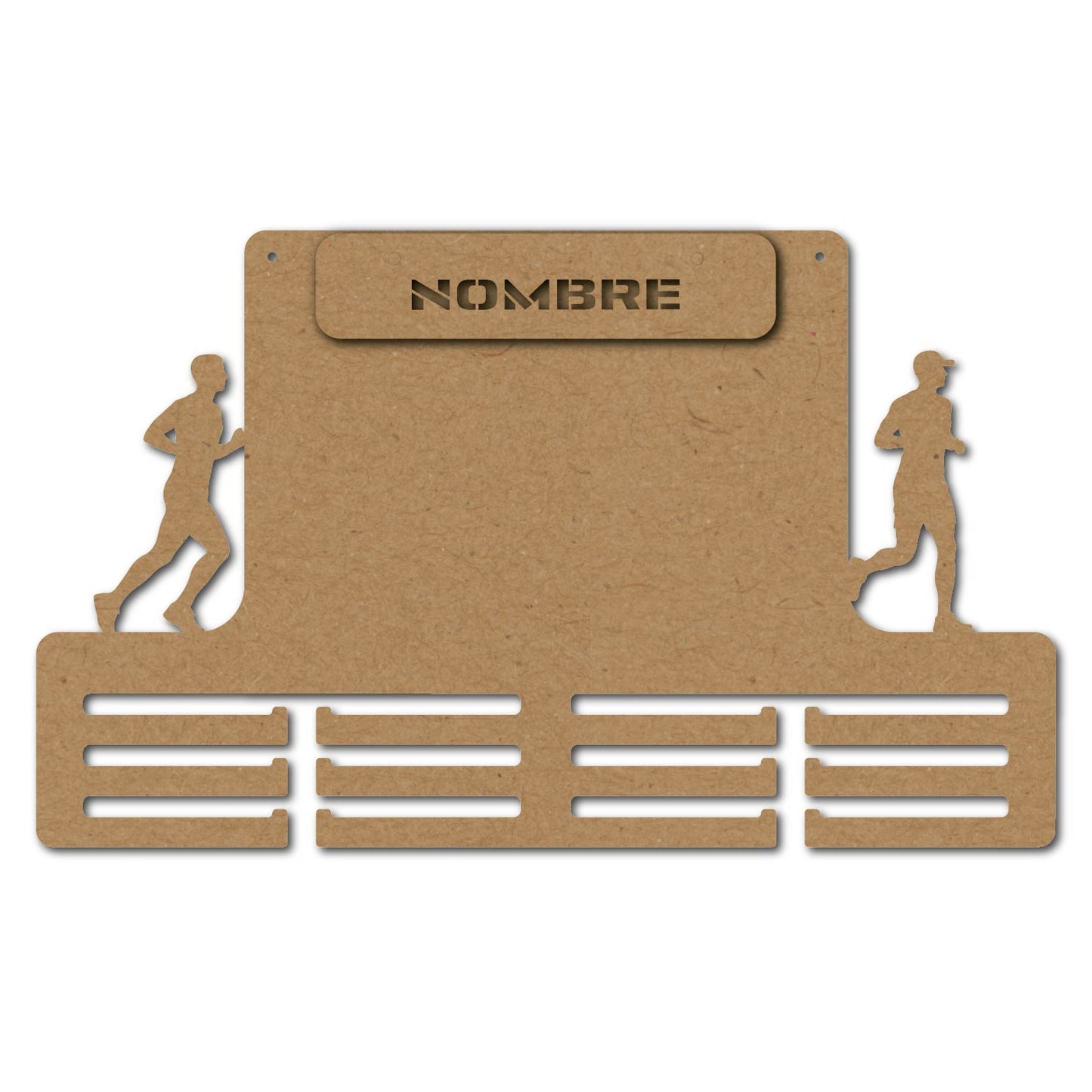 Medallero para Medallas de Running – Personalizado en Madera con pinza de diseño para colocar dorsales