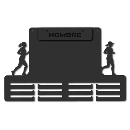 Medallero para Medallas de Running – Personalizado en Madera con pinza de diseño para colocar dorsales