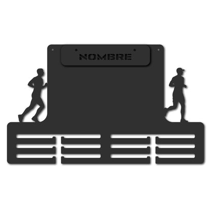 Medallero para Medallas de Running – Personalizado en Madera con pinza de diseño para colocar dorsales