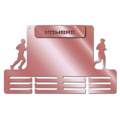 Medallero para Medallas de Running – Personalizado en Madera con pinza de diseño para colocar dorsales